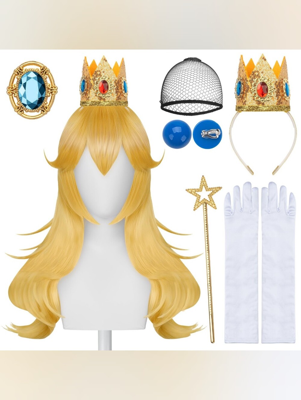 Princess Peach Inspired Deluxe 9 Piece Accessories Set